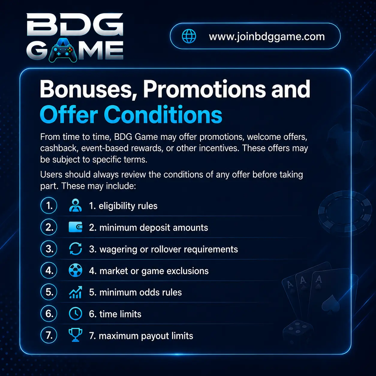 Bonuses Promotions and Offer Conditions
