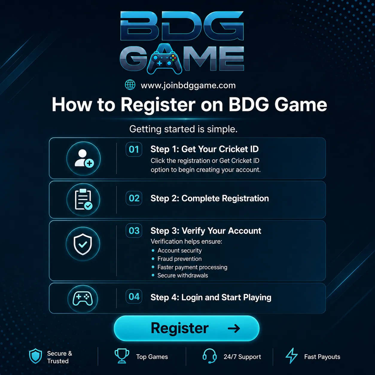 Register on BDG Game