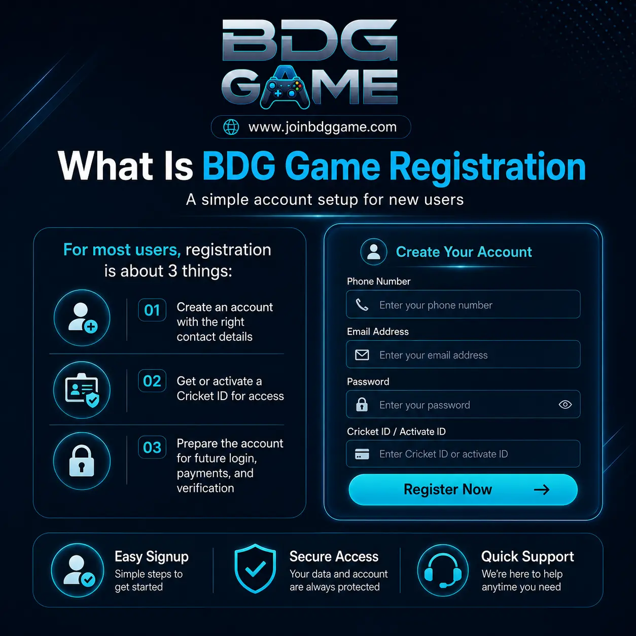 What Is BDG Game Registration